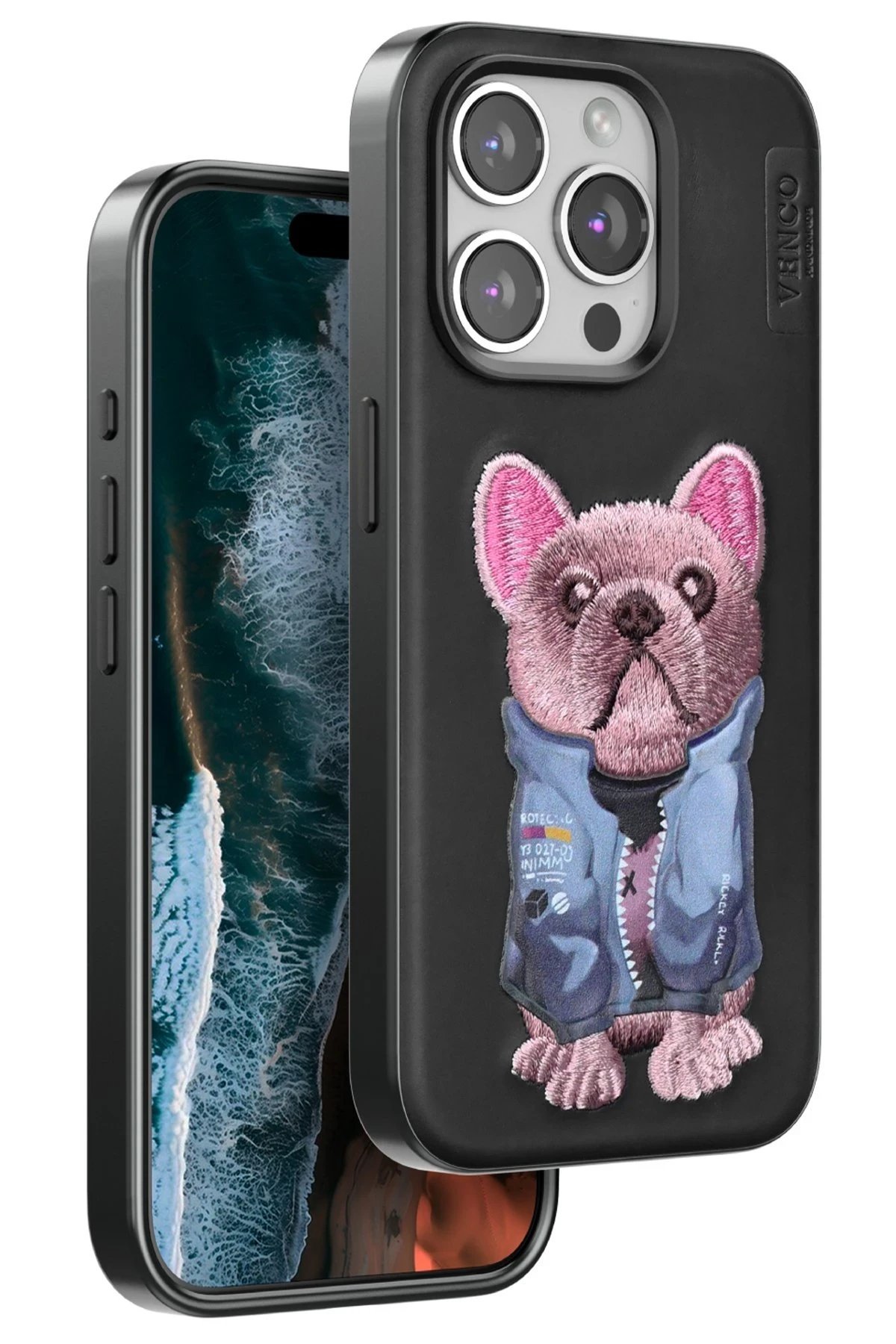 iPhone 14 Pro Max Cute Desenli Kapak - Siyah-(5796) - Görsel 2
