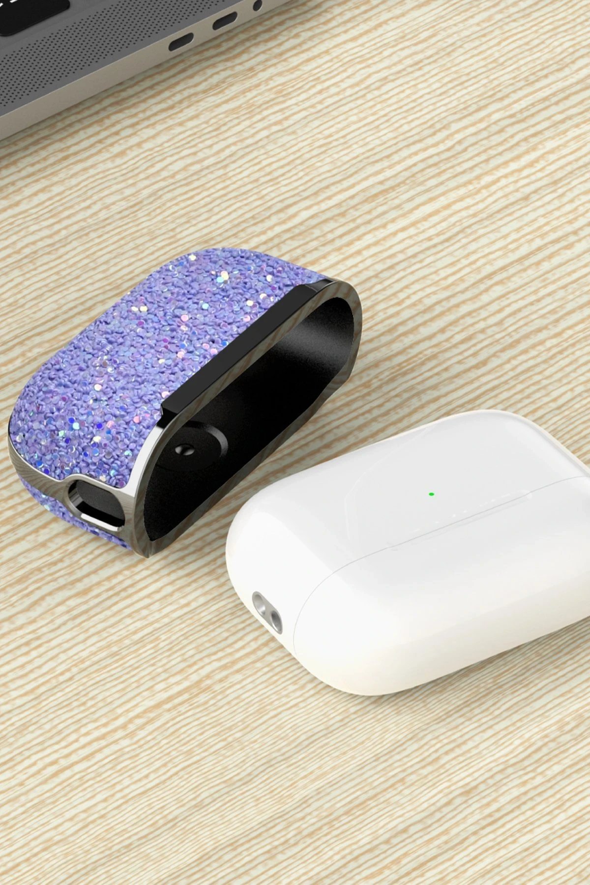 Airpods 3 (3.nesil) Bright Simli Airpods Kapak - Gold-(5796) - Görsel 5