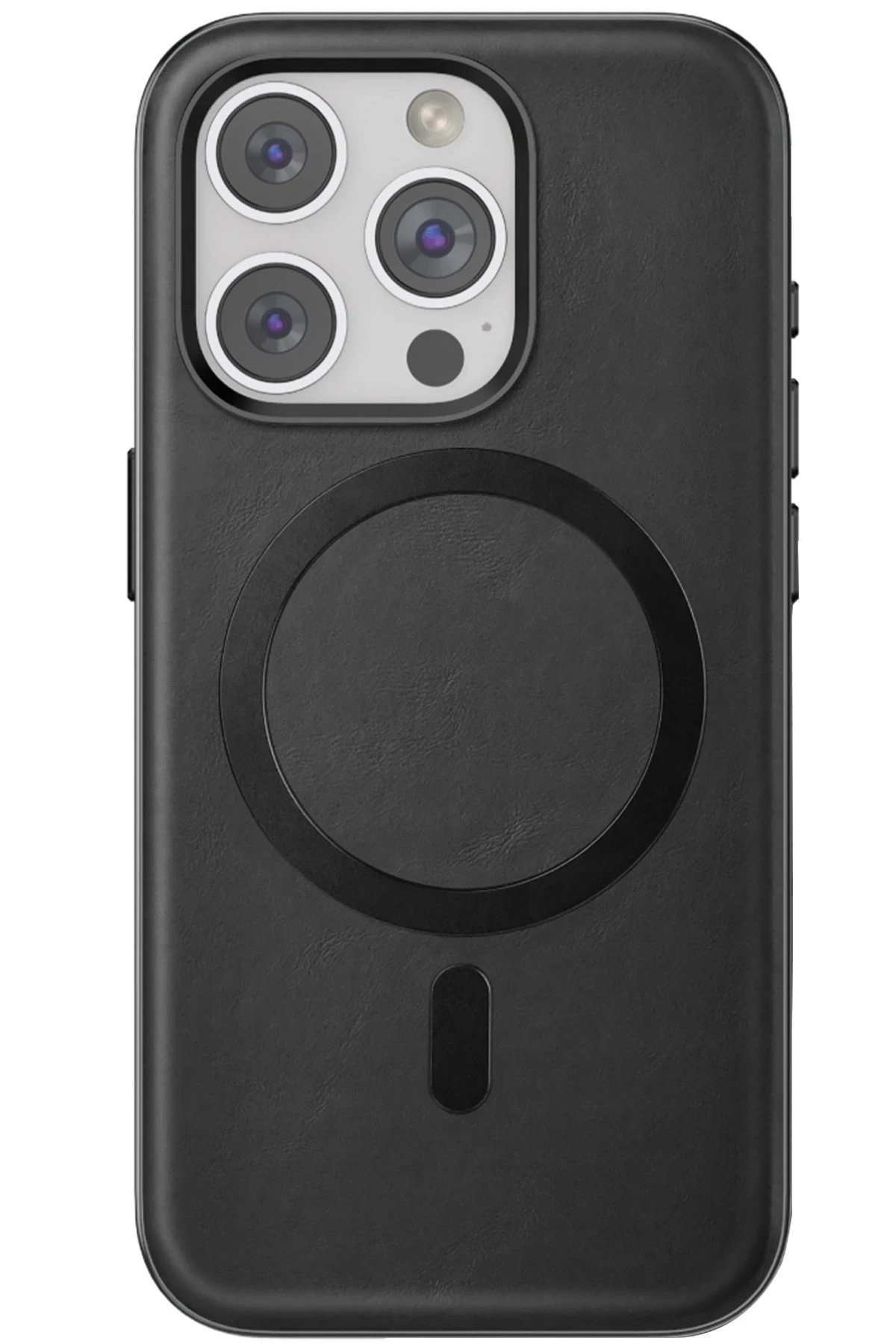 iPhone 15 Pro Max Puskas Magsafe Kapak - Siyah-(5796)