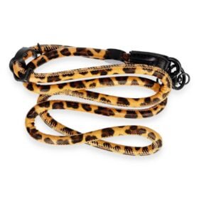 JI Leopar Desenli Boyun Askısı - Turuncu-(5796)
