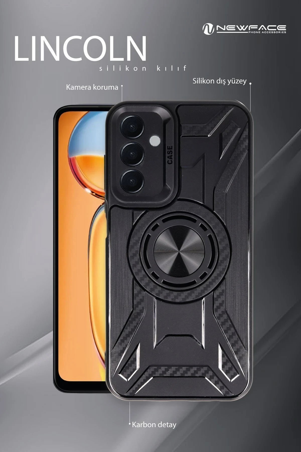 Xiaomi Redmi A3 4G Kılıf Lincoln Silikon - Lacivert-(5796) - Görsel 4