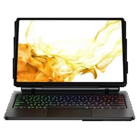 Samsung Galaxy T737 Tab S7 FE 12.4 Kılıf Eternal Ledli Klavyeli Tablet Kılıfı - Siyah-(5796)