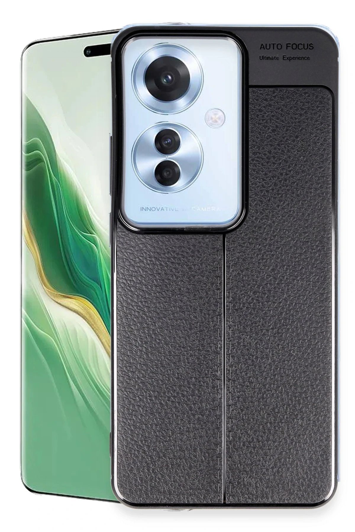 Oppo Reno 11F Kılıf Auto Focus Kapak - Siyah-(5796)