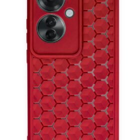 Oppo Reno 11F Kılıf Petek Silikon Kapak - Kırmızı-(5796)