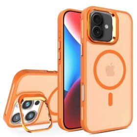 iPhone 16 Flet Lens Magsafe Kapak - Turuncu-(5796)