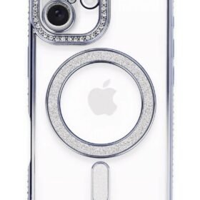 iPhone 16 Plus Kılıf Joke Simli Magneticsafe Kılıf - Mavi-(5796)