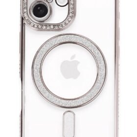 iPhone 16 Plus Kılıf Joke Simli Magneticsafe Kılıf - Pembe-(5796)