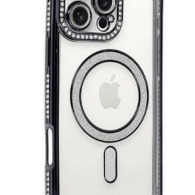 iPhone 16 Pro Kılıf Joke Simli Magneticsafe Kılıf - Siyah-(5796)