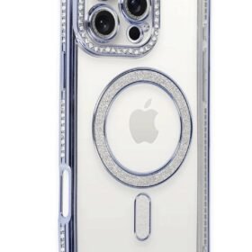 iPhone 16 Pro Kılıf Joke Simli Magneticsafe Kılıf - Mavi-(5796)