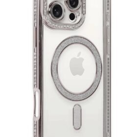 iPhone 16 Pro Kılıf Joke Simli Magneticsafe Kılıf - Pembe-(5796)