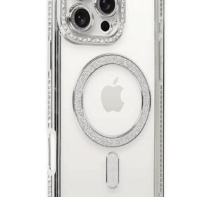 iPhone 16 Pro Kılıf Joke Simli Magneticsafe Kılıf - Gümüş-(5796)