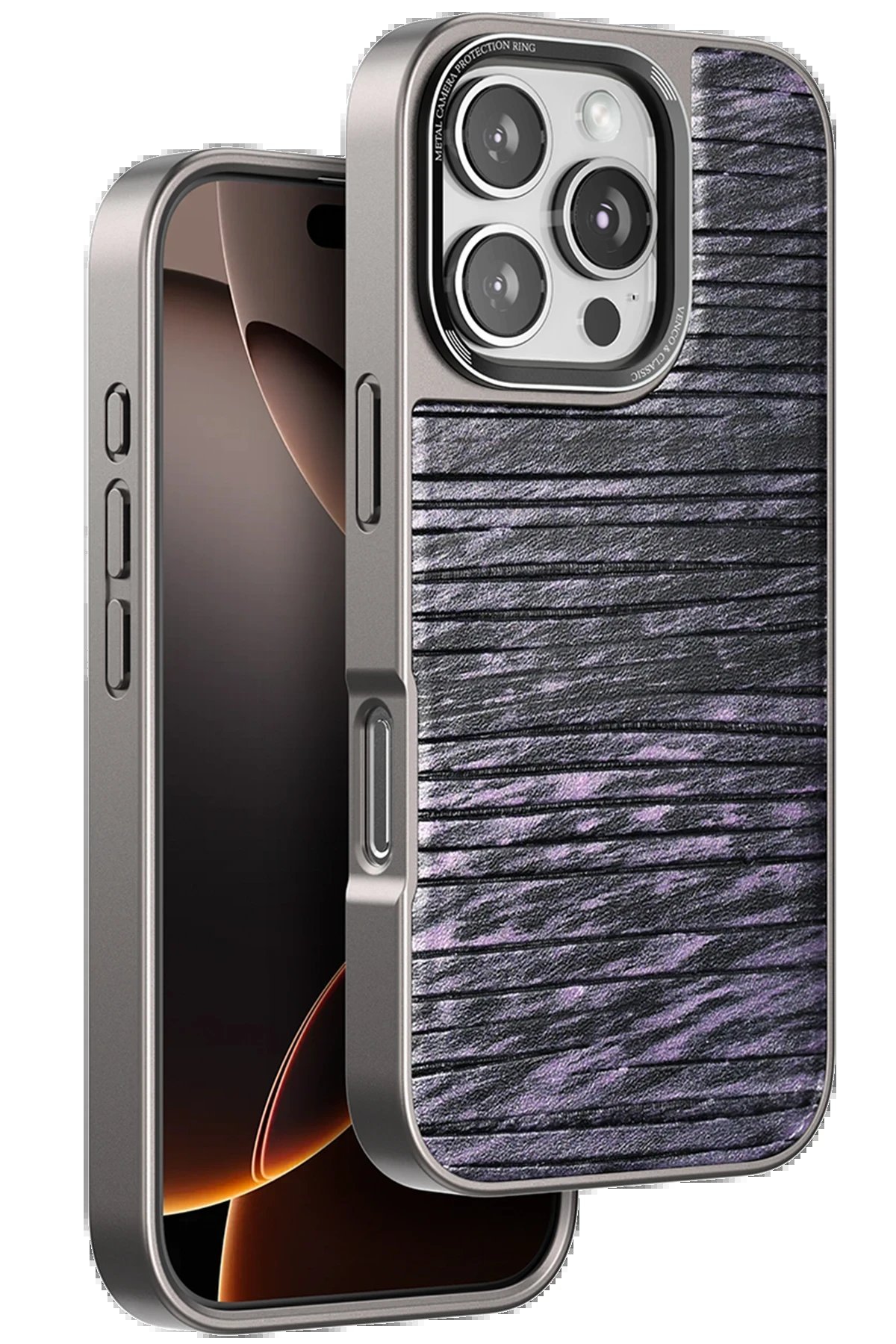 iPhone 16 Pro Wave Kapak - Derin Mor-(5796)