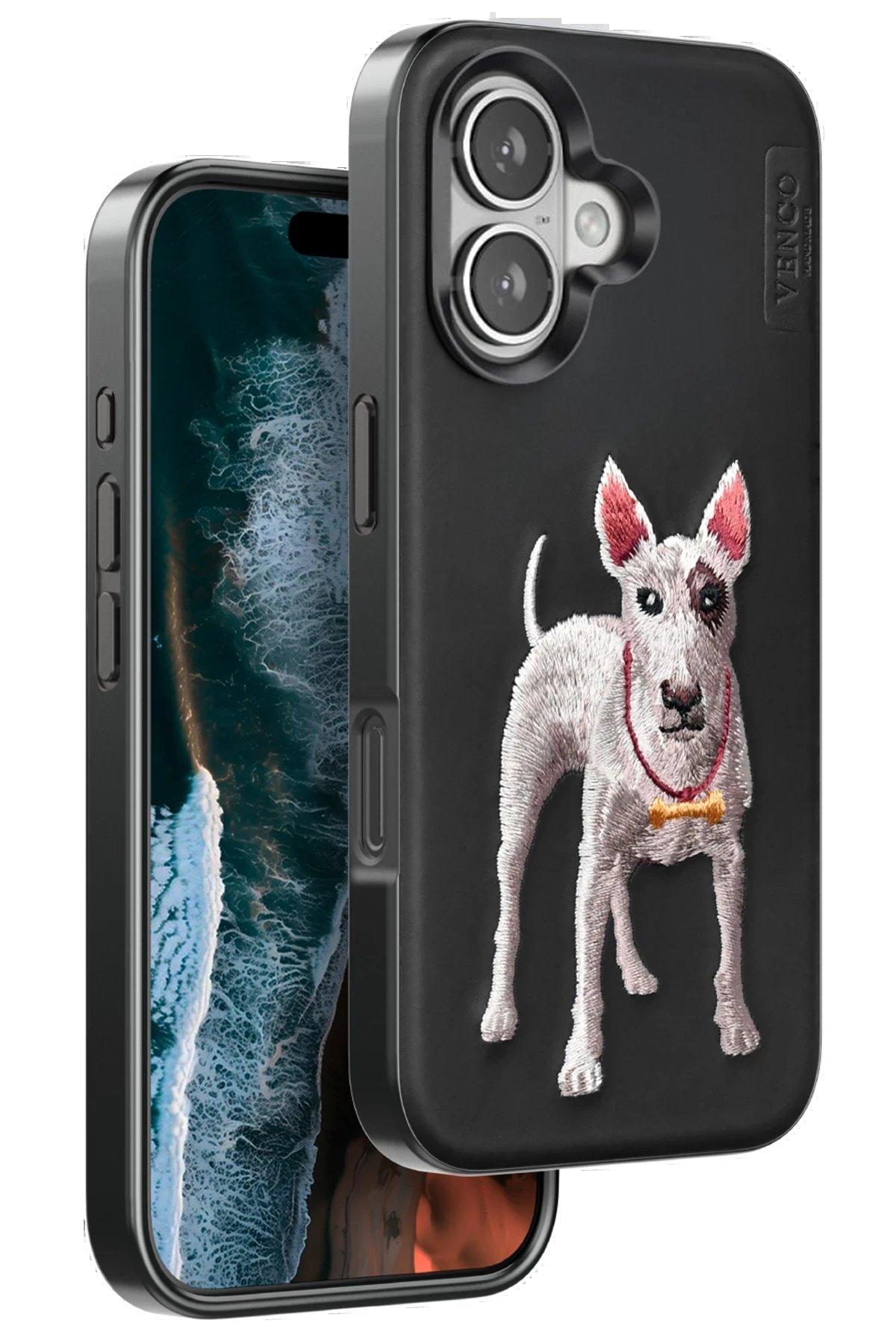 iPhone 16 Perma Desenli Kapak - Siyah-(5796)