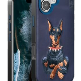 iPhone 16 Perma Desenli Kapak - Lacivert-(5796)