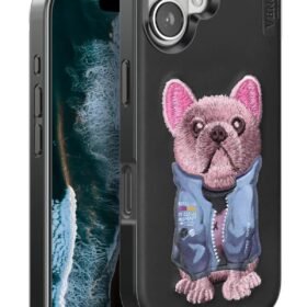 iPhone 16 Cute Desenli Kapak - Siyah-(5796)