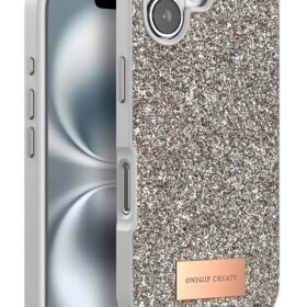 iPhone 16 Bright Simli Kapak - Gold-(5796)