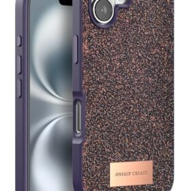 iPhone 16 Bright Simli Kapak - Derin Mor-(5796)