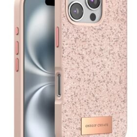 iPhone 16 Pro Bright Simli Kapak - Pembe-(5796)