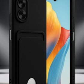 Oppo A38 Kılıf Kelvin Kartvizitli Silikon - Siyah-(5796)