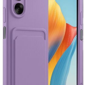 Oppo A38 Kılıf Kelvin Kartvizitli Silikon - Lila-(5796)