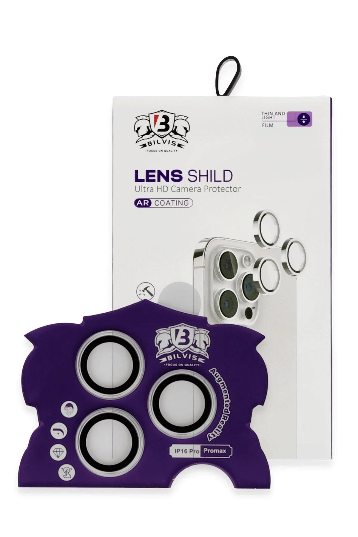 iPhone 16 Pro Max Bilvis Titan Kamera Lens - Gümüş-(5796)