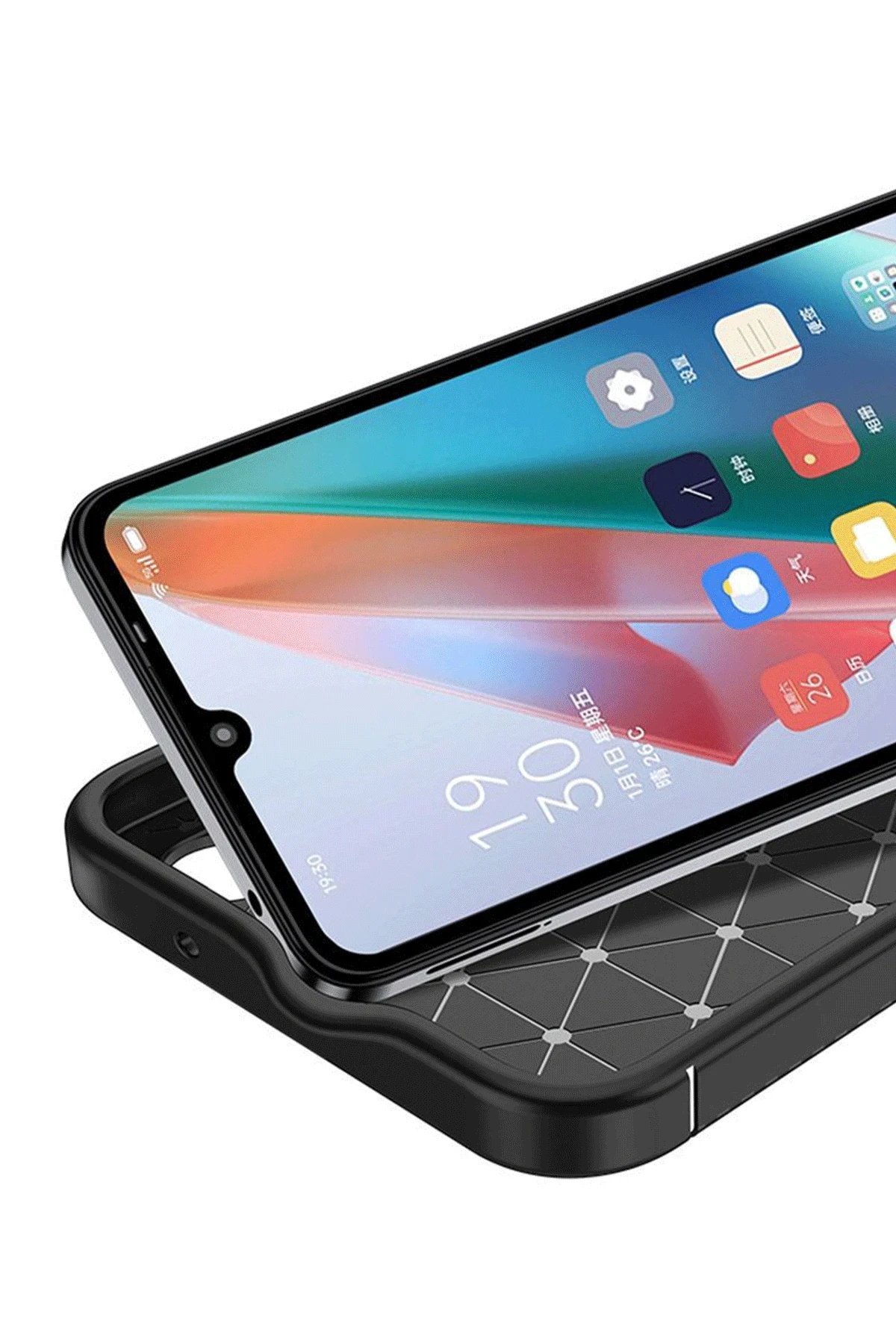 Realme 12 Lite Kılıf Auto Focus Karbon Kapak - Siyah-(5796) - Görsel 2