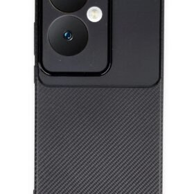 Oppo Reno 11F Kılıf Auto Focus Karbon Kapak - Siyah-(5796)
