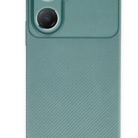 Vivo Y18 Kılıf Auto Focus Karbon Kapak - Koyu Yeşil-(5796)
