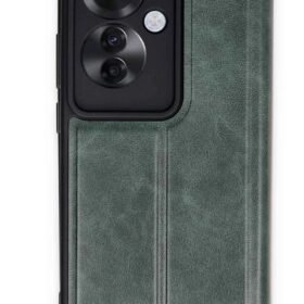 Oppo Reno 11F Kılıf Flip Cover - Koyu Yeşil-(5796)