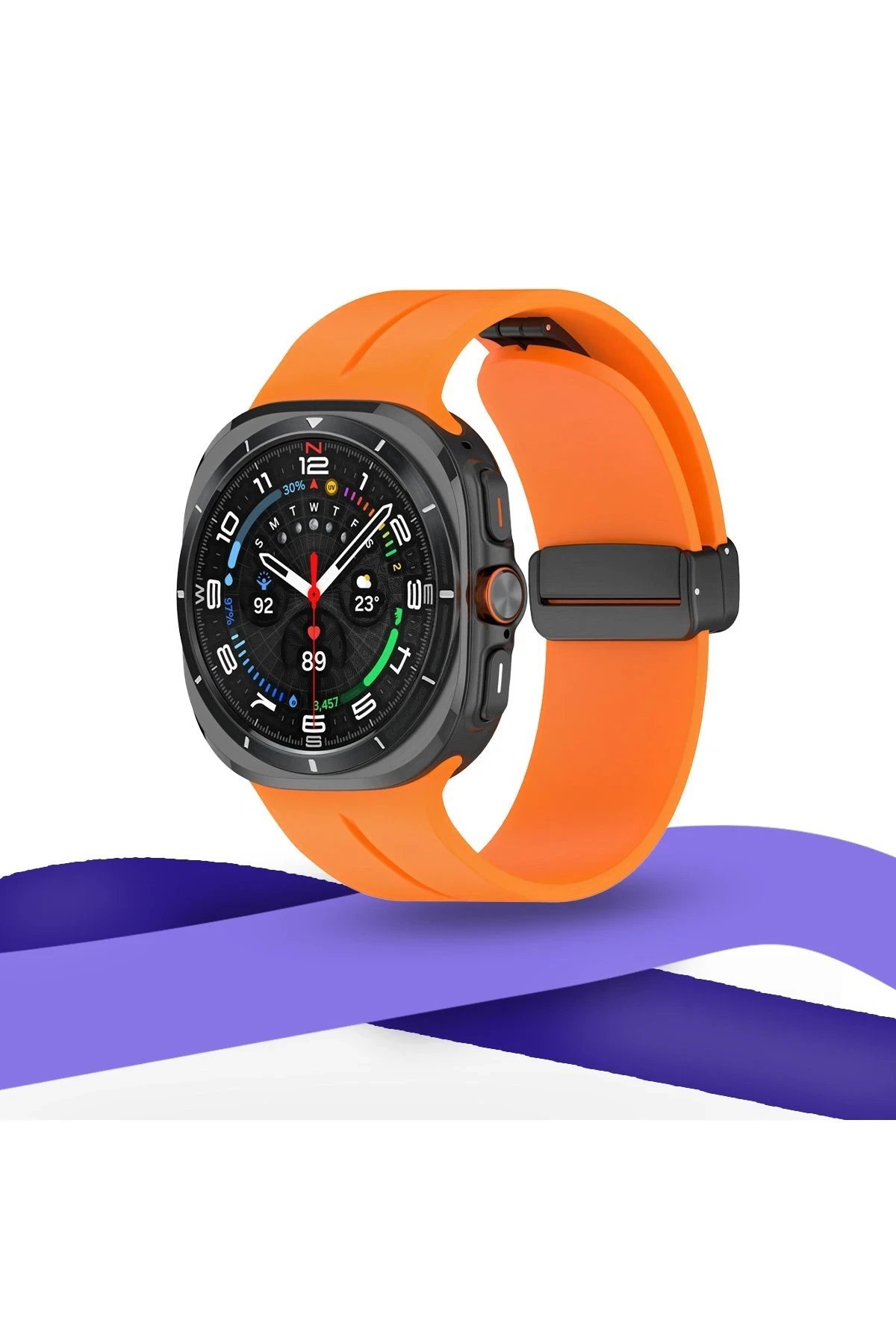 Watch 7 Ultra KR418 Tender Silikon Kordon - Lacivert-(5796) - Görsel 2