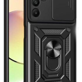 Samsung Galaxy M15 Kılıf Pars Lens Yüzüklü Silikon - Siyah-(5796)