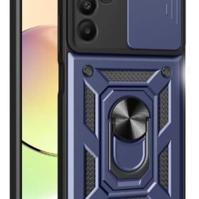 Samsung Galaxy M15 Kılıf Pars Lens Yüzüklü Silikon - Lacivert-(5796)