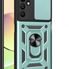 Samsung Galaxy M15 Kılıf Pars Lens Yüzüklü Silikon - Yeşil-(5796)