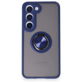 Samsung Galaxy S24 FE Kılıf Montreal Yüzüklü Silikon Kapak - Lacivert-(5796)