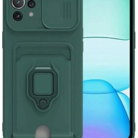 Xiaomi Mİ 11 Lite Kılıf Zuma Kartvizitli Yüzüklü Silikon - Yeşil-(5796)