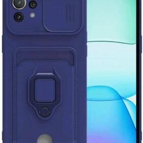 Xiaomi Mİ 11 Lite Kılıf Zuma Kartvizitli Yüzüklü Silikon - Lacivert-(5796)