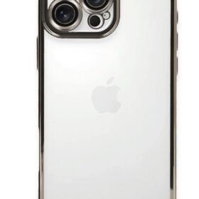 iPhone 16 Pro Kılıf Lensli Silikon - Titanyum Gri-(5796)