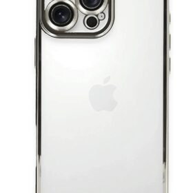 iPhone 16 Pro Max Kılıf Lensli Silikon - Gümüş-(5796)