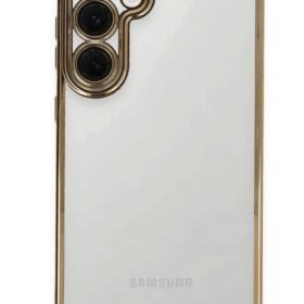 Samsung Galaxy S24 FE Kılıf Lensli Silikon - Gold-(5796)