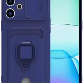 Xiaomi Redmi 13 4G Kılıf Zuma Kartvizitli Yüzüklü Silikon - Lacivert-(5796)