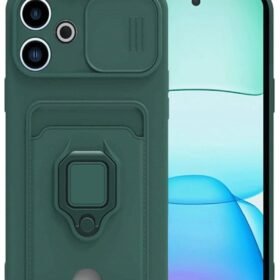 Xiaomi Redmi 13 4G Kılıf Zuma Kartvizitli Yüzüklü Silikon - Yeşil-(5796)