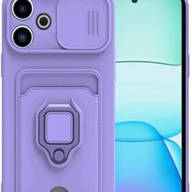 Xiaomi Redmi 13 4G Kılıf Zuma Kartvizitli Yüzüklü Silikon - Lila-(5796)