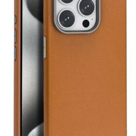 iPhone 16 Pro Wonder Deri Magsafe Kapak - Kahverengi-(5796)