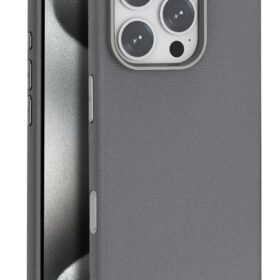 iPhone 16 Pro Max Wonder Deri Magsafe Kapak - Titan Gri-(5796)