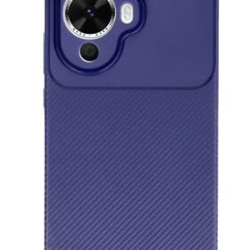 Huawei Nova 12S Kılıf Auto Focus Karbon Kapak - Lacivert-(5796)