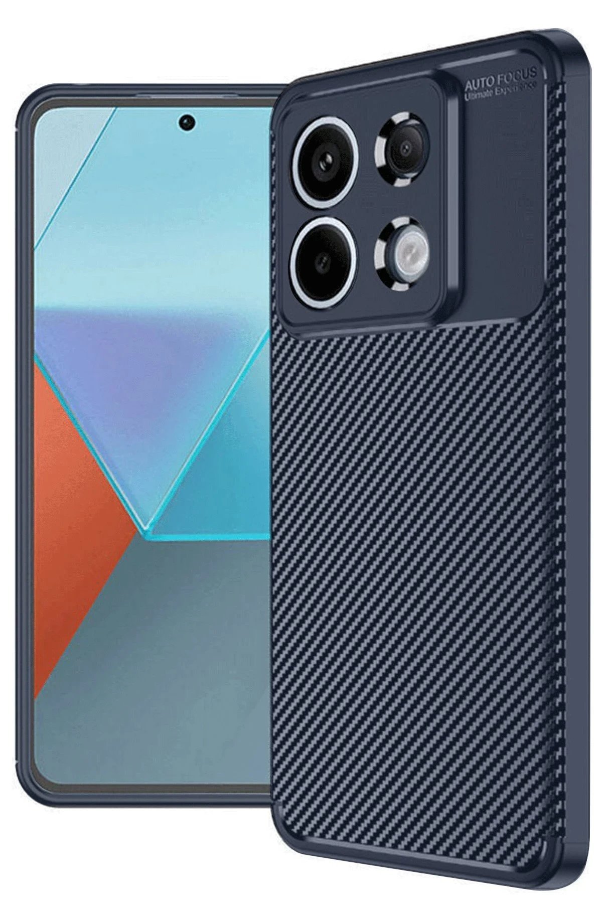 Xiaomi Redmi Note 13 Pro 4G Kılıf Auto Focus Karbon Kapak - Lacivert-(5796)