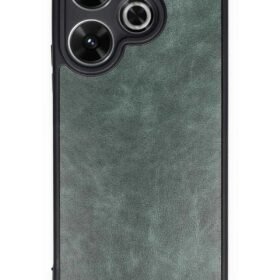 Xiaomi Redmi 13 4G Kılıf Aras Deri Kapak - Koyu Yeşil-(5796)