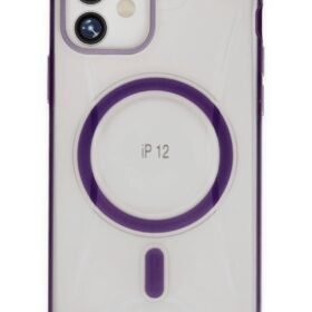 iPhone 12 Hilton Magsafe Kapak - Derin Mor-(5796)