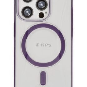 iPhone 15 Pro Hilton Magsafe Kapak - Derin Mor-(5796)