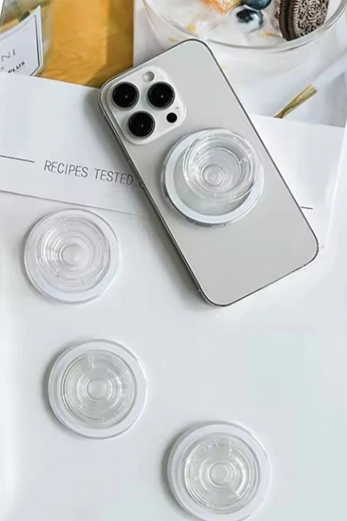 Kickstand Taşlı Magsafe Stand - Pembe-(5796) - Görsel 2